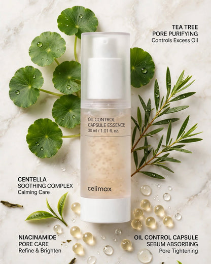 celimax Oil Control Capsule Essence 30ml – Pore Tightening Sebum Serum