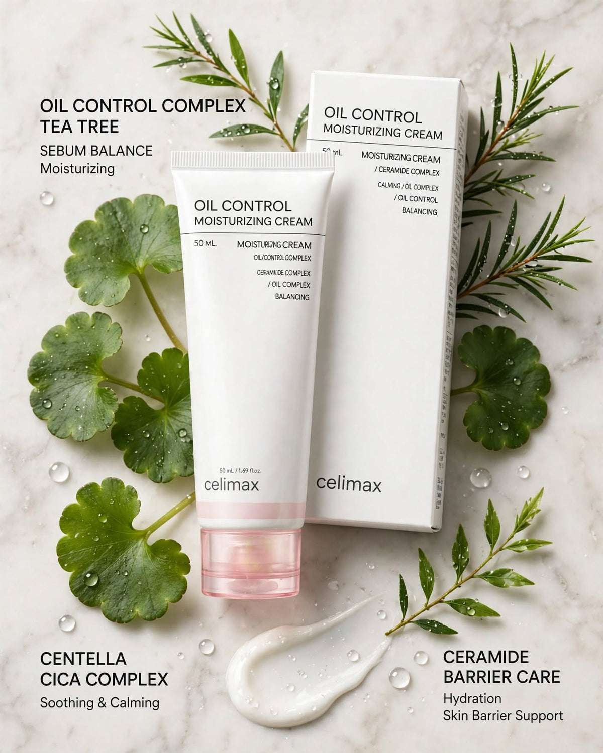 Celimax Oil Control Moisturizing Cream - 80ml | Sebum & Pore Care