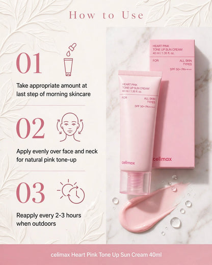 celimax Heart Pink Tone Up Sun Cream SPF50+ PA++++ - 40ml
