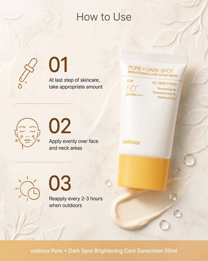 Celimax Pore + Dark Spot Brightening Care Sunscreen SPF50+ (50ml / 79g)