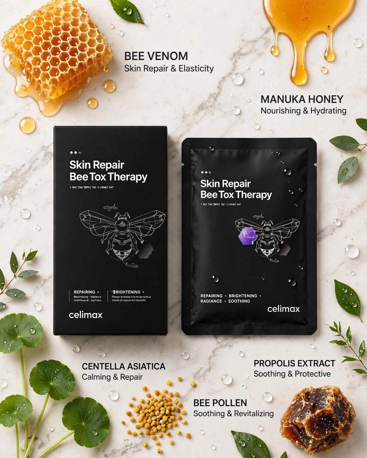 celimax Skin Repair Bee Tox Therapy Sheet Mask (25ml) | Anti-Aging & 5% AHA