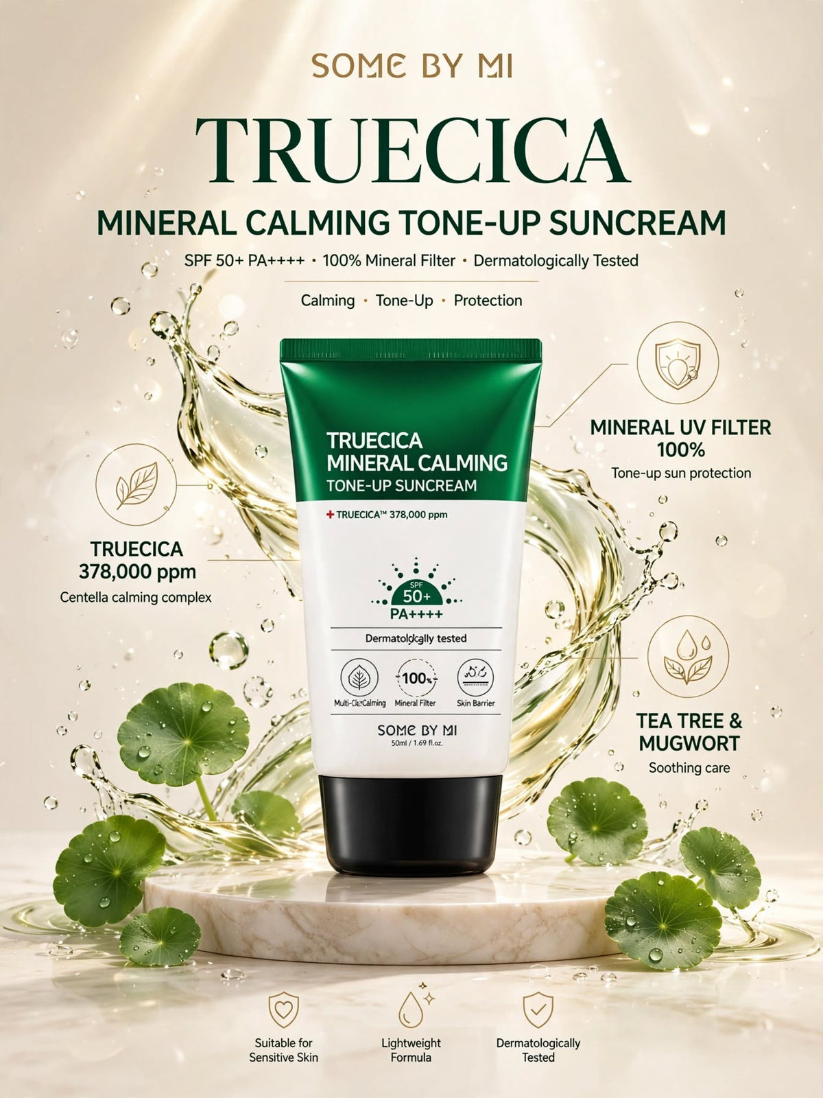 SOME BY MI Truecica Mineral Calming Tone-Up Suncream