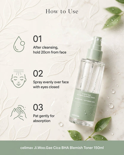 elimax Ji Woo Gae Cica BHA Blemish Toner Body Mist - 150ml