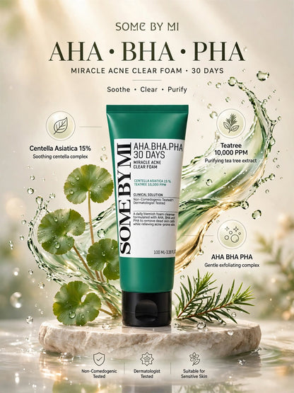 SOME BY MI AHA BHA PHA 30 Days Miracle Acne Clear Foam