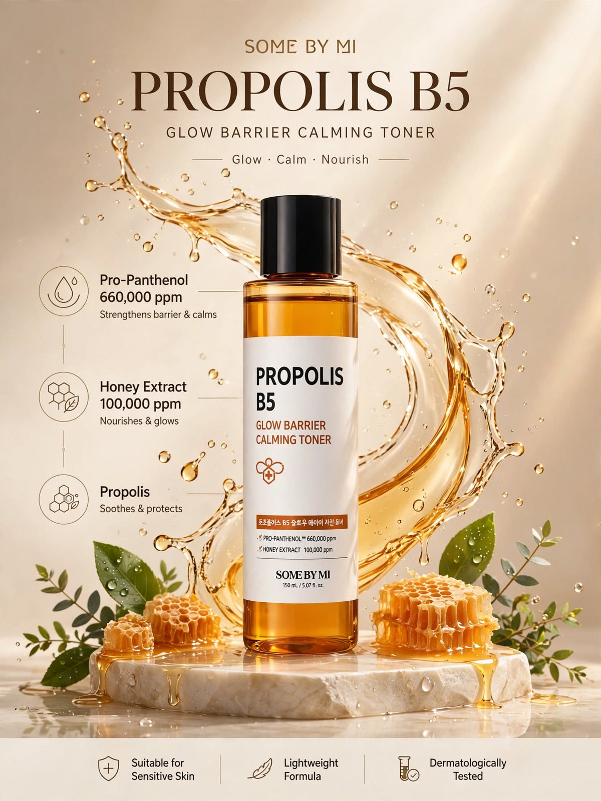 SOME BY MI Propolis B5 Glow Barrier Calming Toner