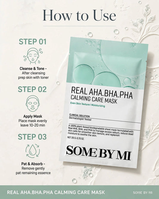 SOME BY MI Real AHA BHA PHA Calming Care Mask